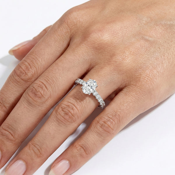 Lab Grown Diamond Pave Engagement Ring | Flashy Jewellery hover