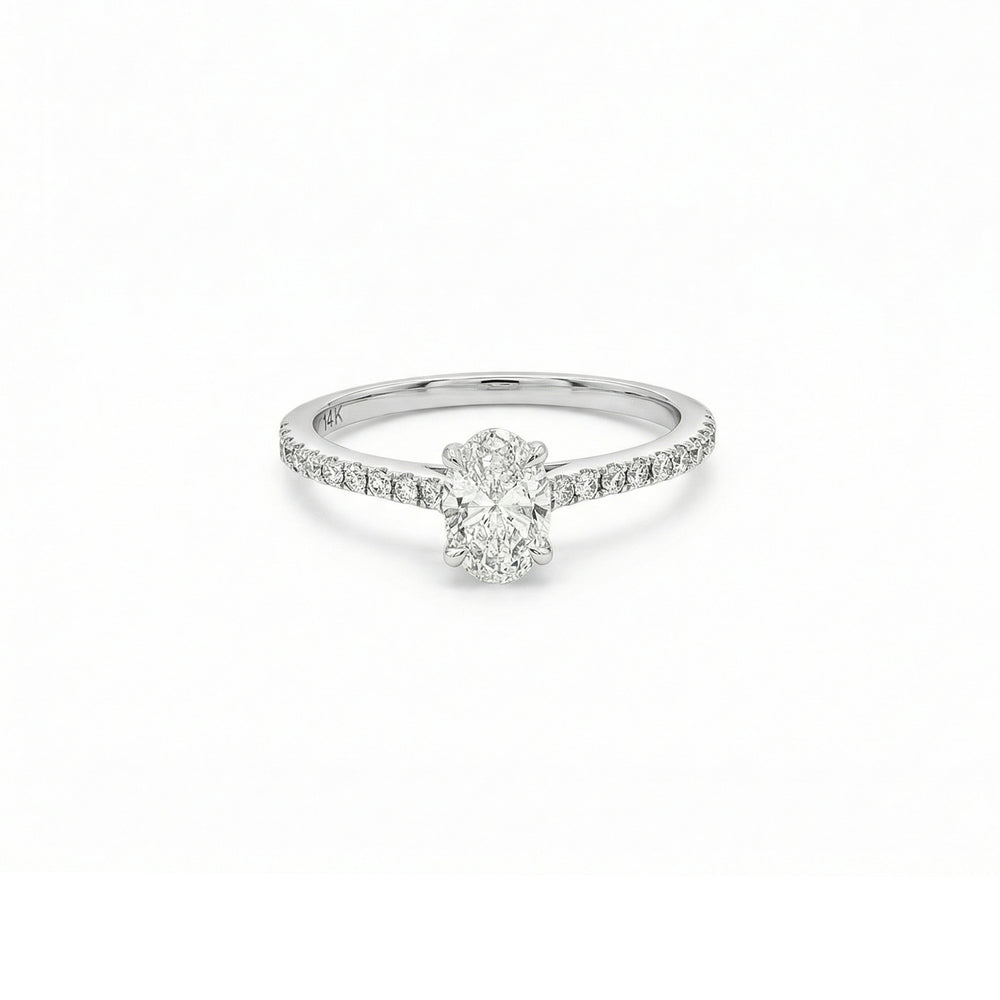 Lab Grown Diamond Pave Engagement Ring | Flashy Jewellery