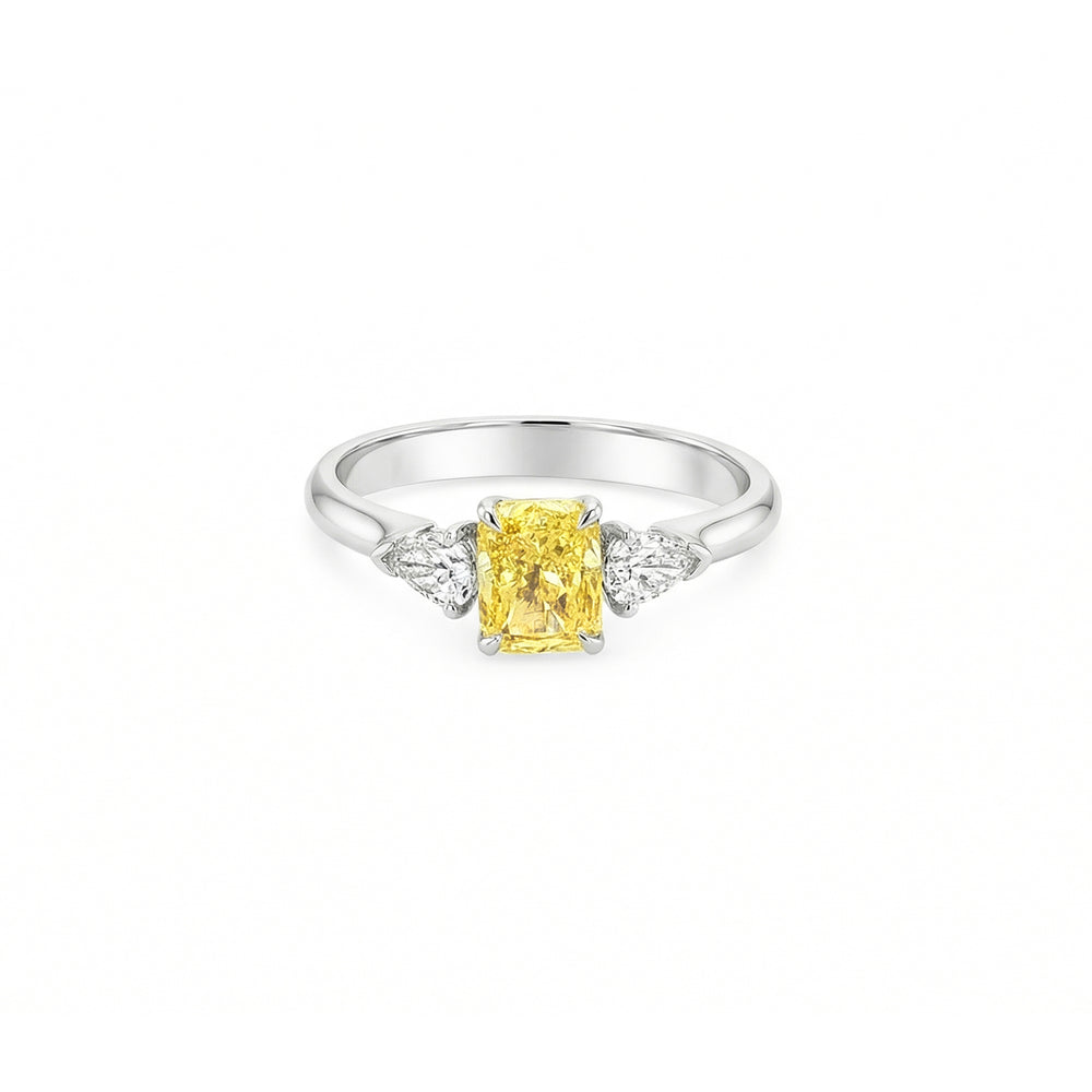 Yellow Lab Grown Diamond Three-Stone Ring | Flashy