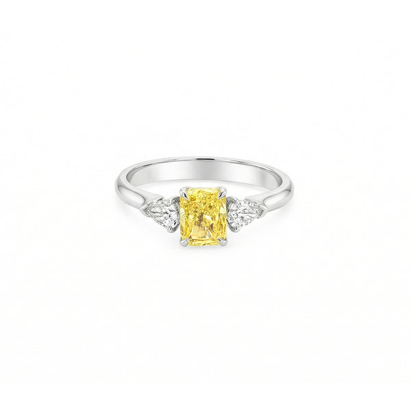 Yellow Lab Grown Diamond Three-Stone Ring | Flashy