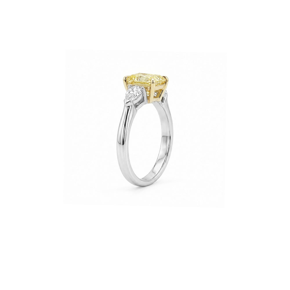 Yellow Lab Grown Diamond Three-Stone Ring | Flashy