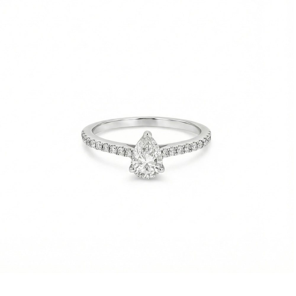 Lab Grown Diamond Pave Engagement Ring | Flashy Jewellery