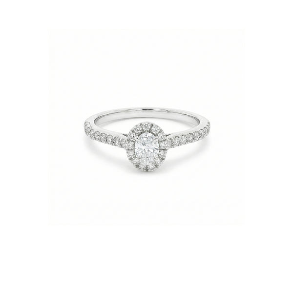 Lab Grown Diamond Halo Engagement Ring | Flashy Jewellery