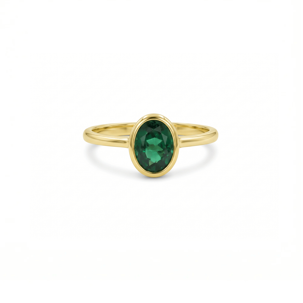 18K Gold Tourmaline Engagement Ring