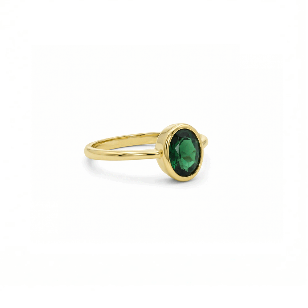 18K Gold Tourmaline Engagement Ring