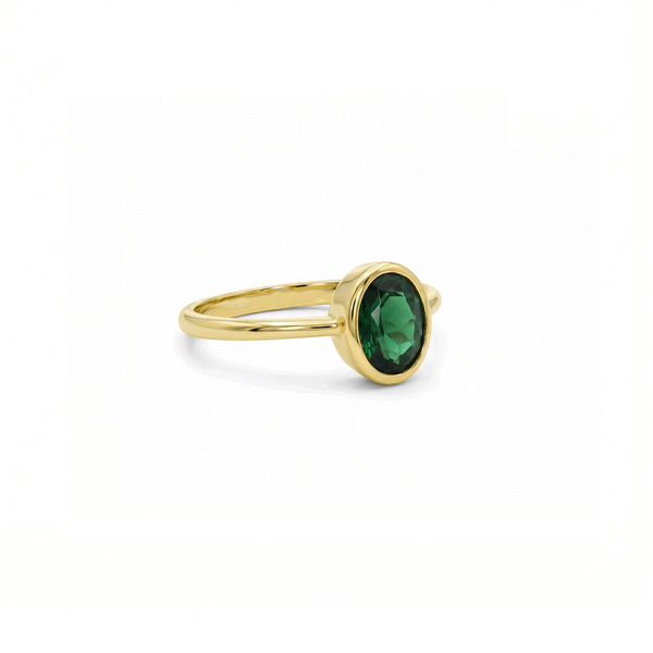 18K Gold Tourmaline Engagement Ring hover