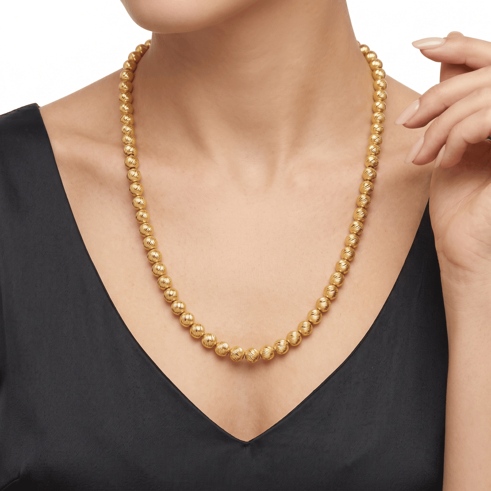 18K Gold Aurelia Textured Bead Necklace
