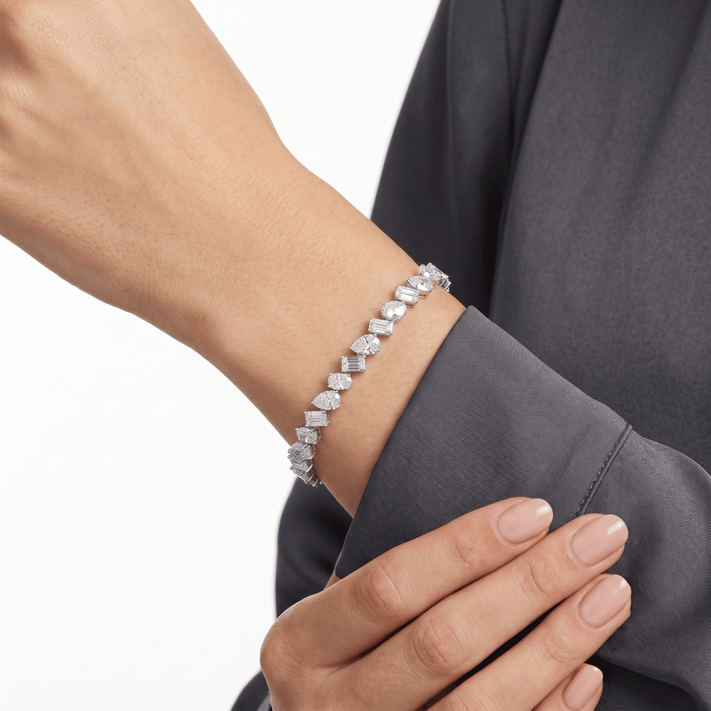 Eterna Dual-Cut Lab Diamond Bracelet | 14K White Gold