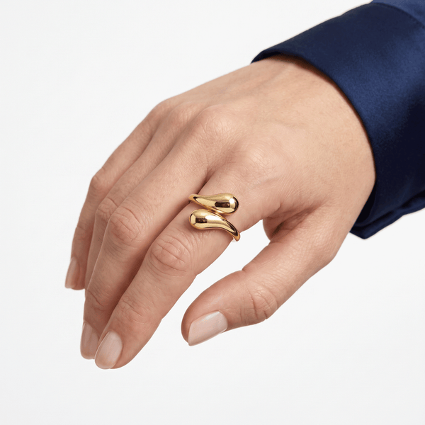 18K Gold The Twin-Flame Sculptural Ring hover