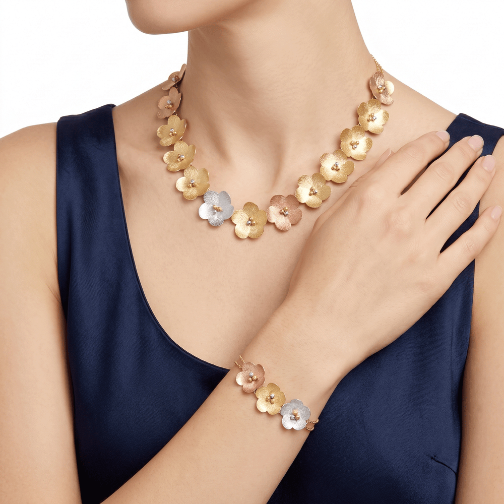 18K Gold Maria De Toni TriBloom Harmony Set