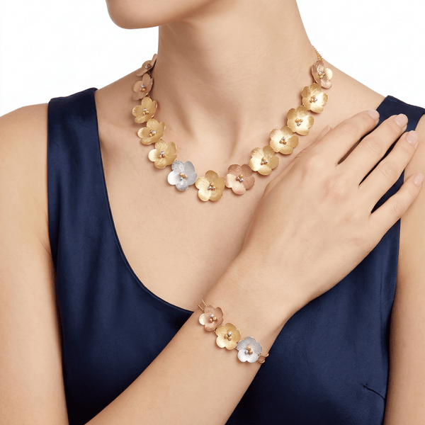 18K Gold Maria De Toni TriBloom Harmony Set hover