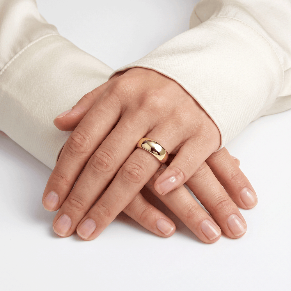 18K Pure Gold Classic Band Ring | High-Polish Finish