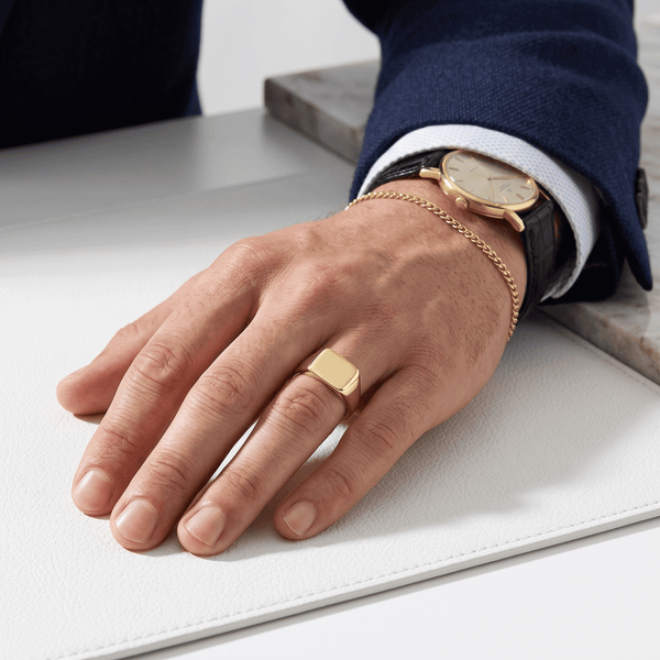 The RectaGold Signet Ring | 18K Gold Ring hover