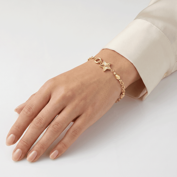 18K Gold Stellar Charm Link Bracelet hover
