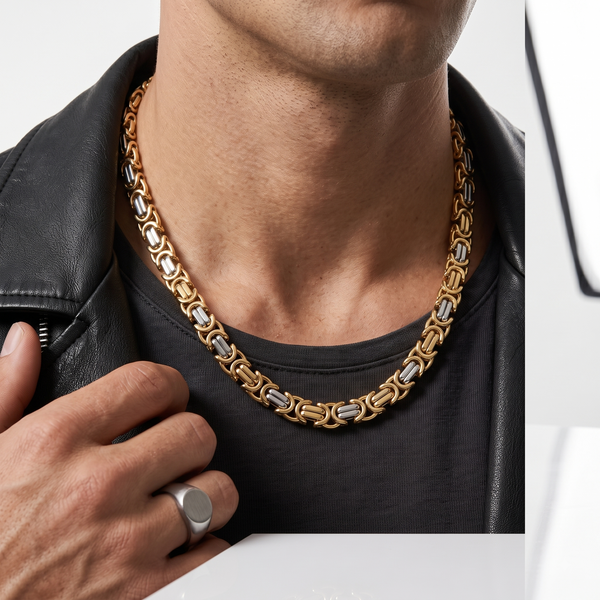 18K Gold Two-Tone Fusion Link Necklace hover
