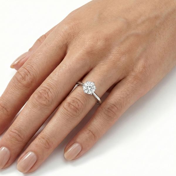 18K White Gold Natural Diamond Ring | Flashy Jewellery hover