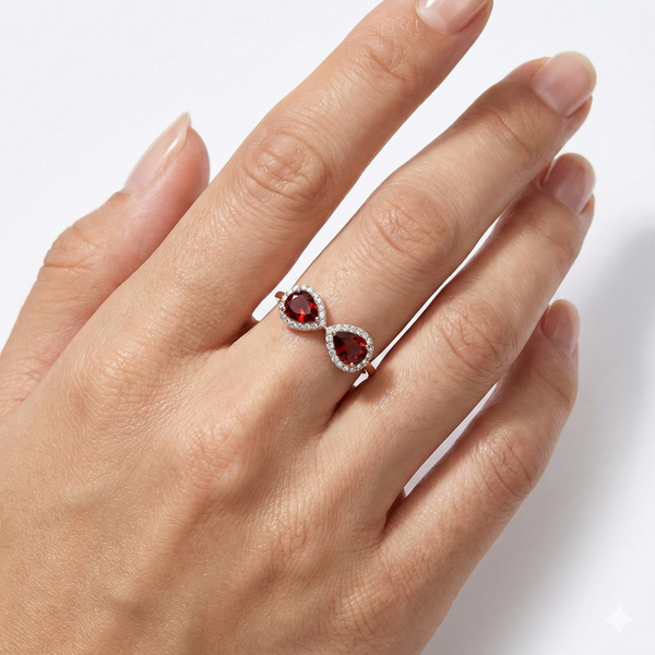 18K Rose Gold Natural Diamond Statement Ring | Flashy hover