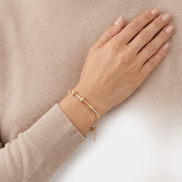 18K Gold Hexa-Bolt Trio Bracelet hover