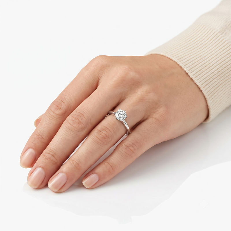 Lab-Grown Diamond Solitaire Engagement Ring in 14K White Gold