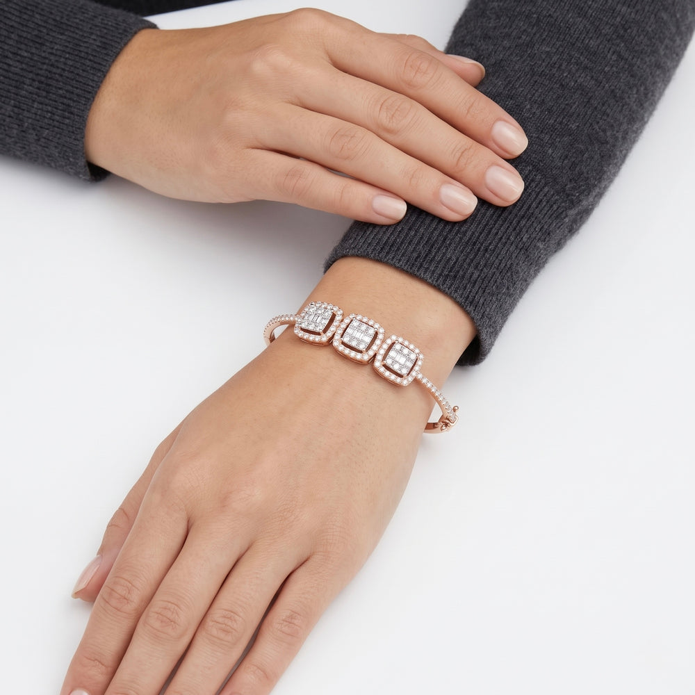 Natural Diamond Triad Radiance Diamond Bangle