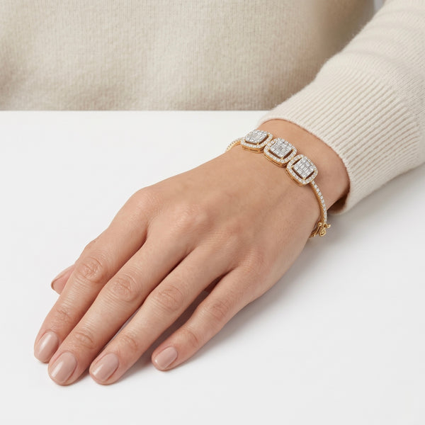 Natural Diamond Triad Radiance Diamond Bangle hover