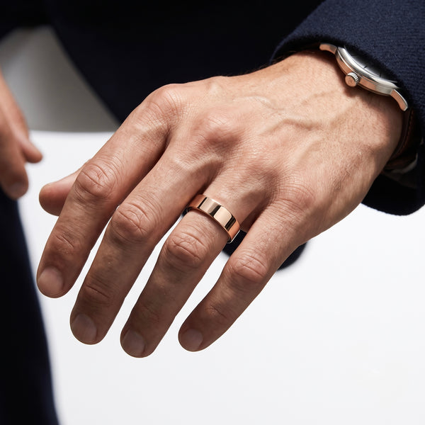 Ember Gold Men’s Band – 14K Rose Gold Ring hover