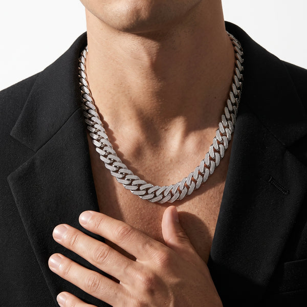 Diamond Drip Cuban Chain in 18K Gold with 11.07 Ct Natural Diamonds | 19 Inch | 14 mm hover