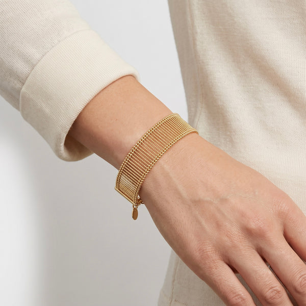 Regal Rodwork Gold Cuff Bracelet | 18K Yellow Gold Adjustable Bracelet hover