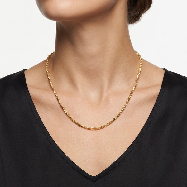 18K Yellow Gold Golden Whisper Chain Necklace – High-Polish Finish | 19 Inches hover
