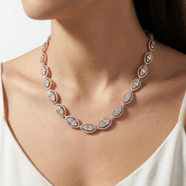 Luxury Diamond Marquise Necklace in Gold | Flashy Jewellery hover