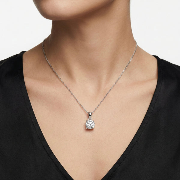 Lab Grown Diamond Pendant in 18K White Gold | Flashy hover
