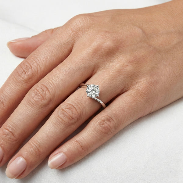 Natural Diamond Solitaire Engagement Ring | Flashy Jewellery hover