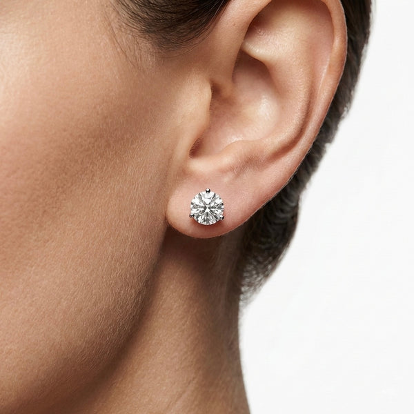 Lab Grown Diamond Stud Earrings 18K White Gold hover
