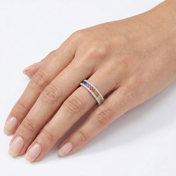 18K White Gold Natural Diamond Statement Ring hover