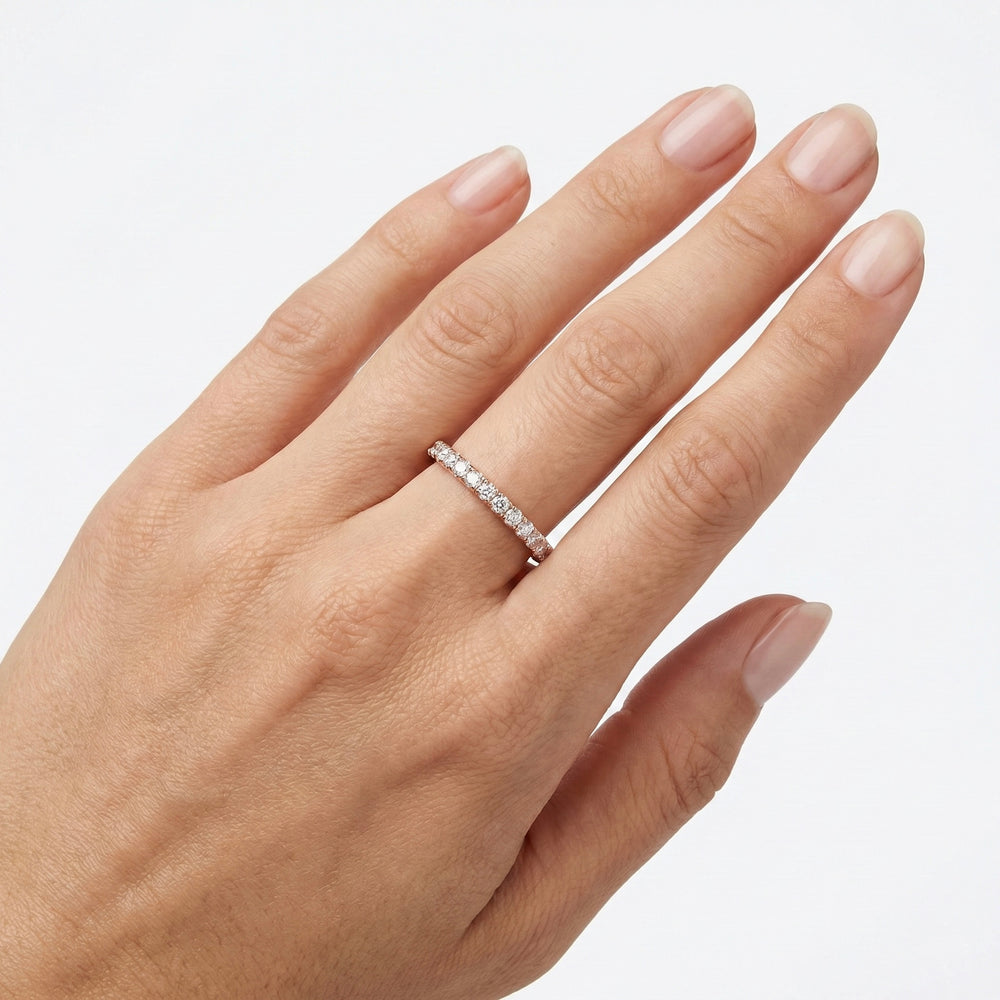 Natural Diamond Eternity Ring in 18K Rose Gold | Flashy Jewellery