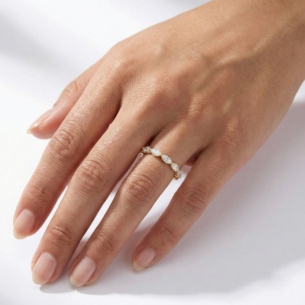 14K Yellow Gold Lab Grown Diamond Eternity Ring hover