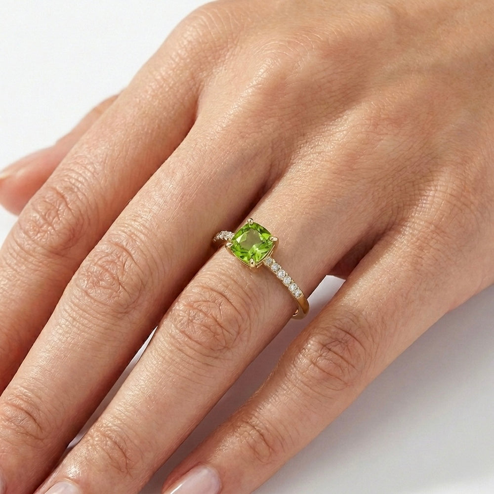 18K Yellow Gold Natural Diamond Solitaire Engagement Ring