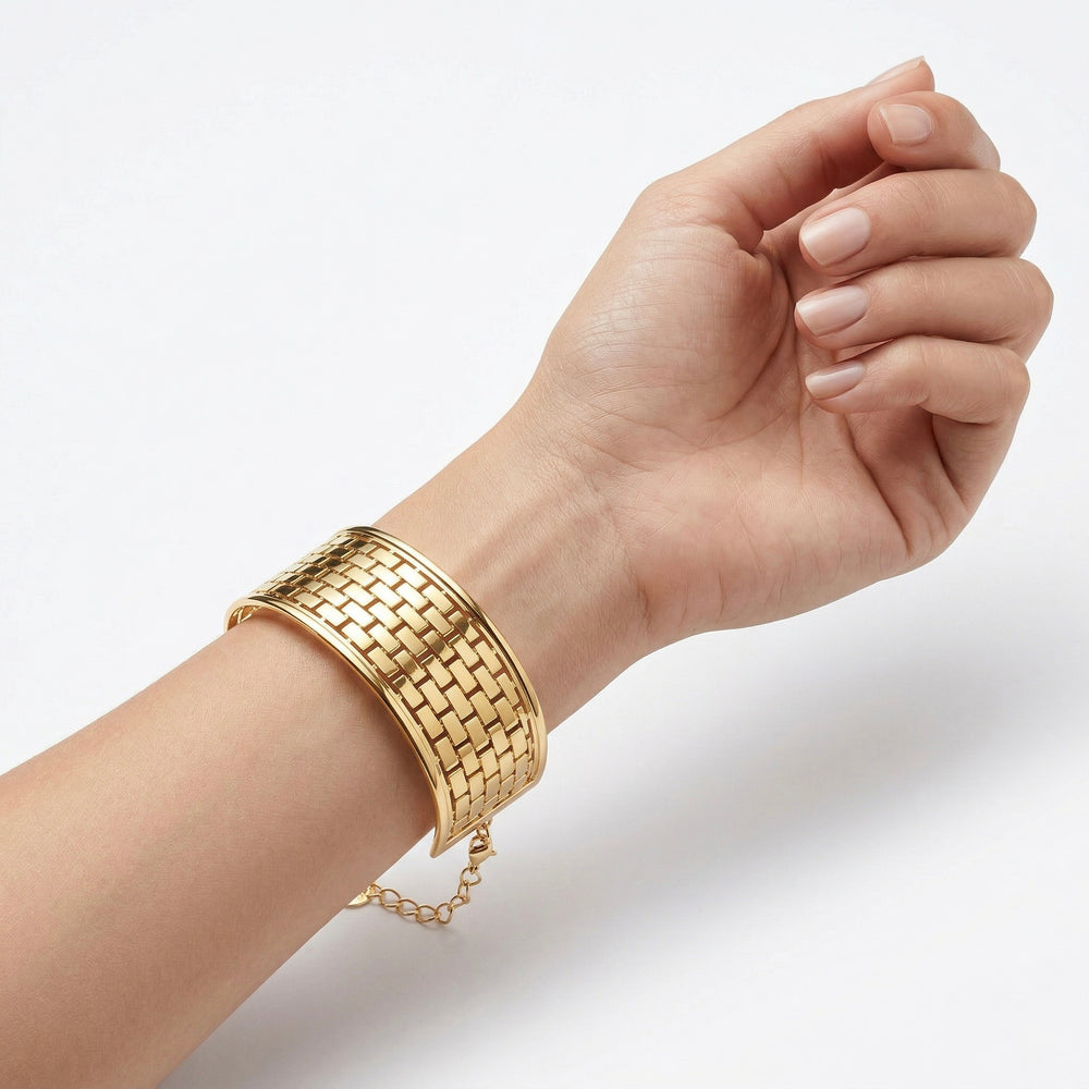 18K Gold Cuff Bangle – Rose, Yellow & White Gold | Flashy Jewellery