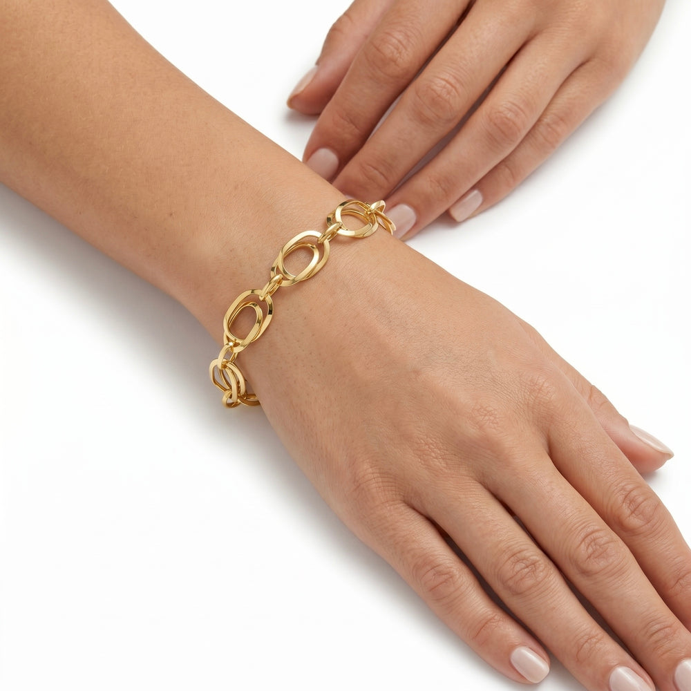 18K Gold Link Women’s Bracelet – Elegant Luxury Design