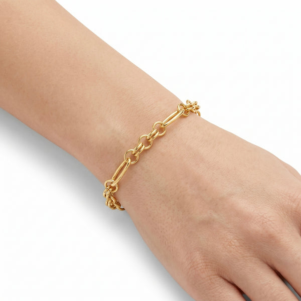 18K Gold Link Bracelet – Elegant High-Polish Finish hover