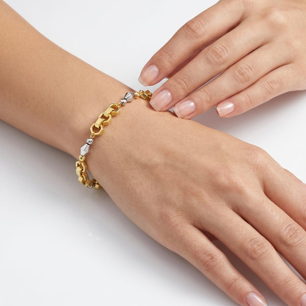 Royal Link Duo Gold Bracelet | 18K Luxury Dubai hover