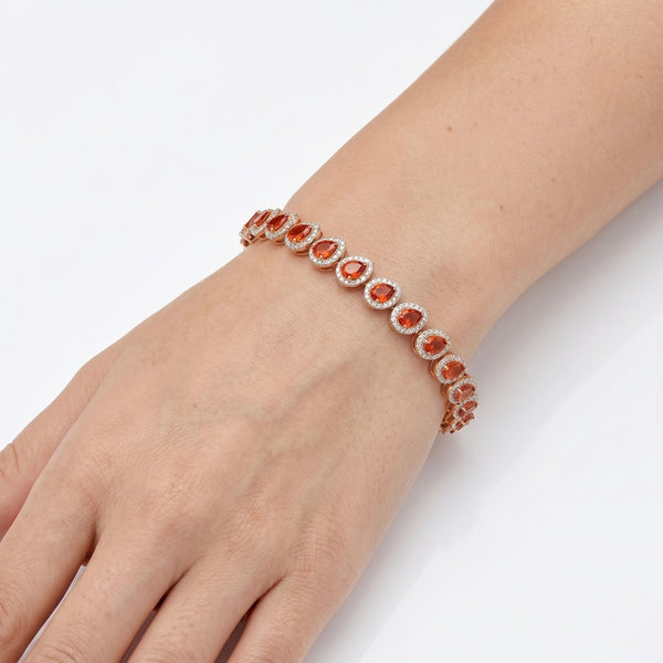Ruby & Natural Diamond Rose Gold Bracelet for Women hover