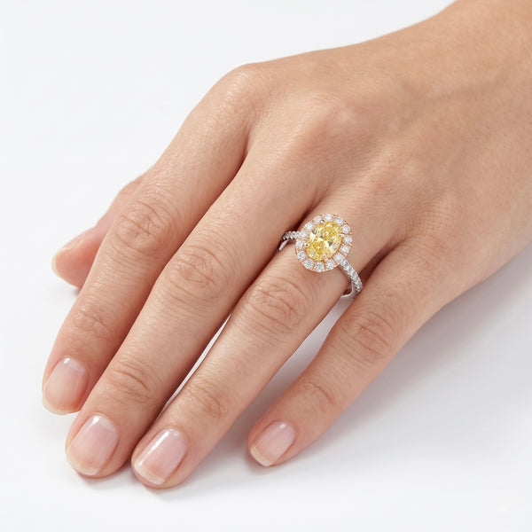 14K White Gold Lab Grown Diamond Halo Engagement Ring hover