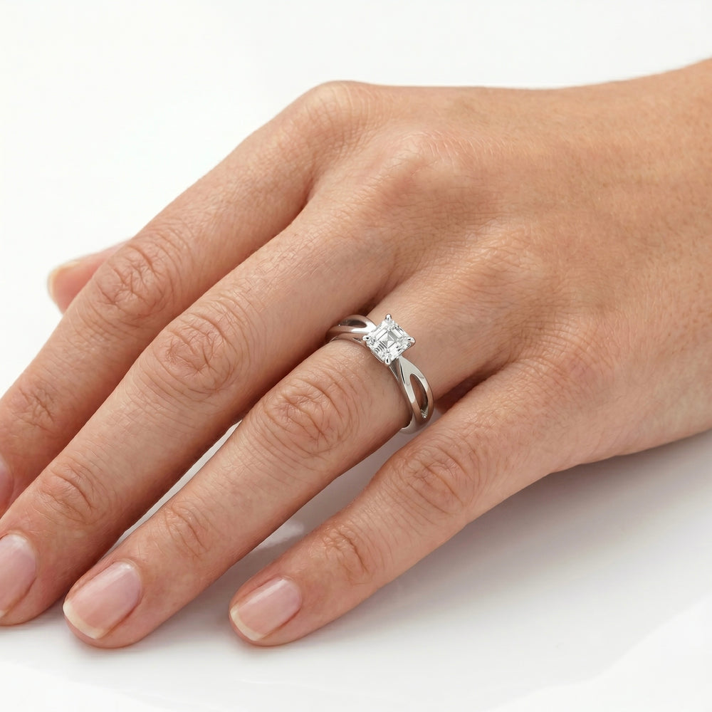Lab Grown Diamond Emerald Radiance Solitaire Engagement Ring