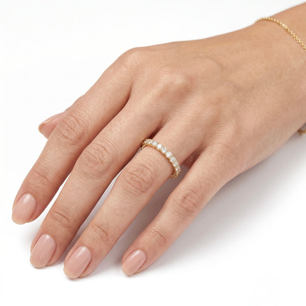 18K Yellow Gold Lab Grown Diamond Eternity Ring hover