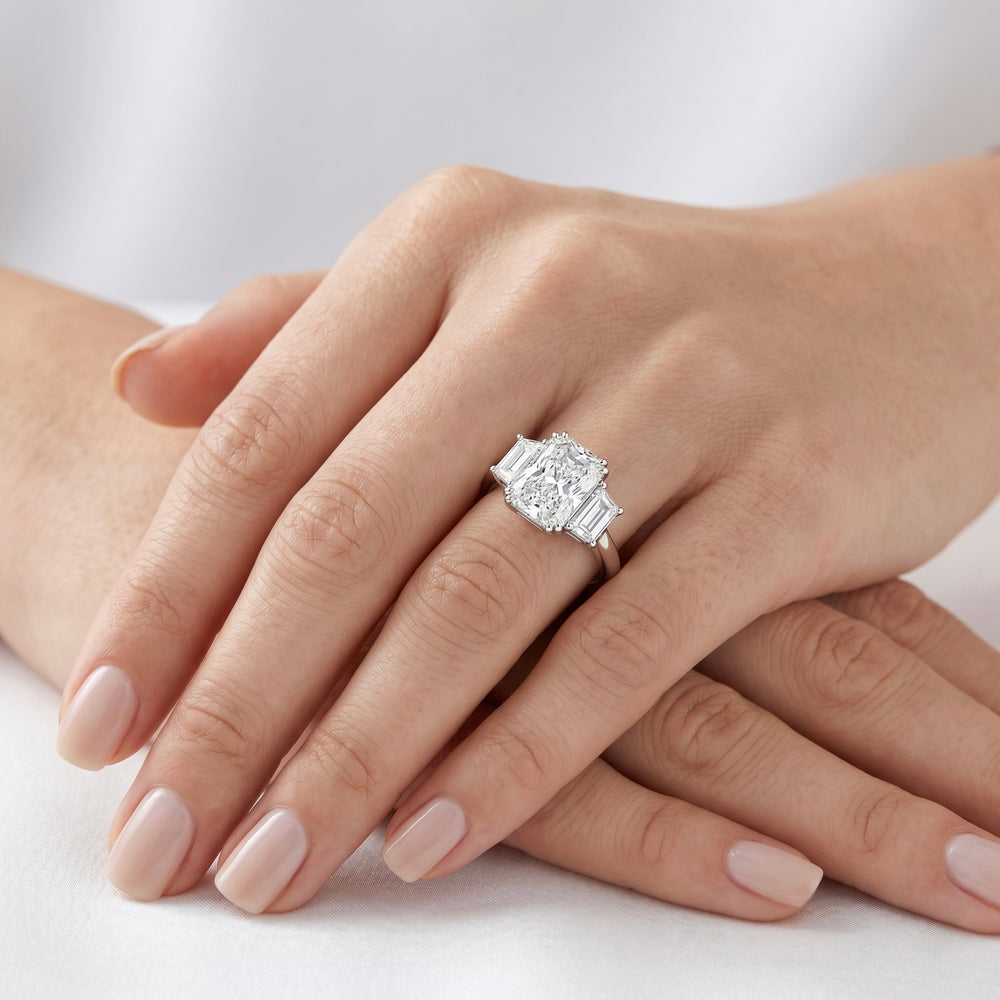 Lab Grown Diamond Three Stone Engagement Ring