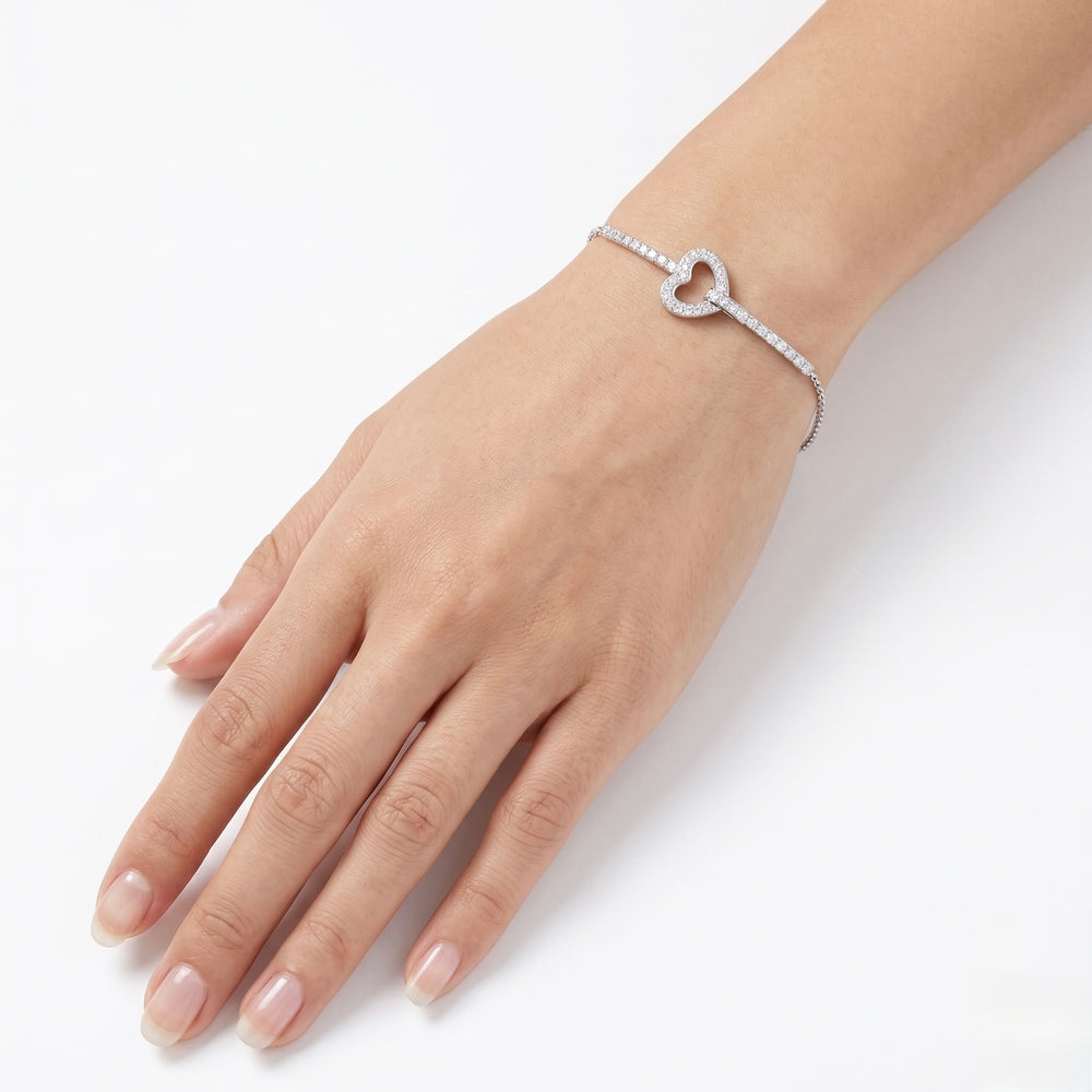 Natural Diamond Pavé Heart Bracelet
