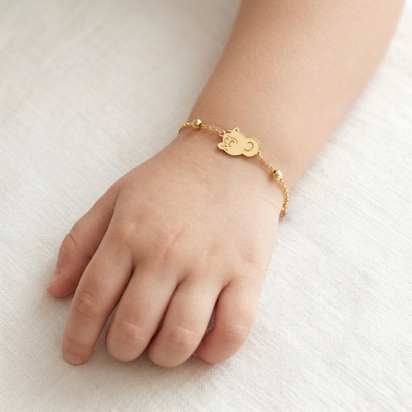 Kid's Gold Jewellery Little Hamsa Blessing Bracelet hover
