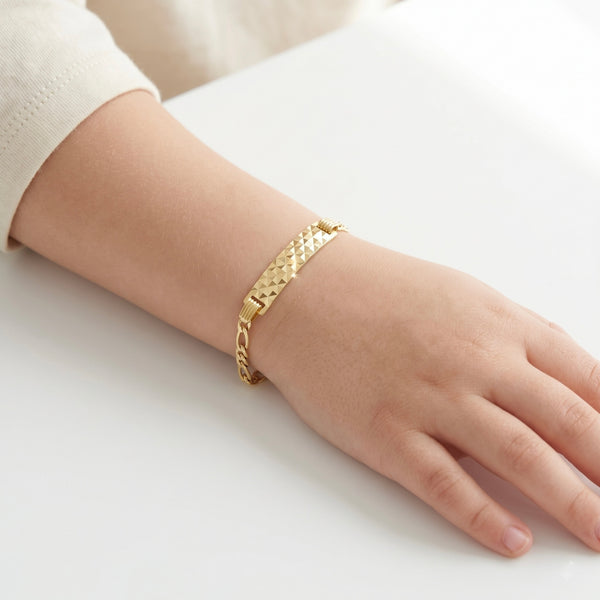 Gold Jewellery Sparkle Plate Kids Bracelet hover