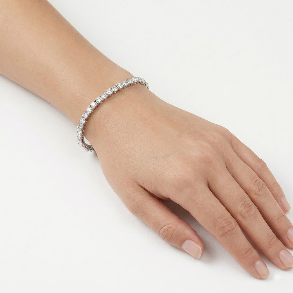 14K White Gold Lab Grown Diamond Tennis Bracelet 3.84CT